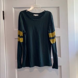Treasure & Bond green and gold varsity long sleeve